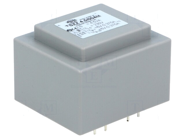Transformator: ingegoten; 4,5VA; 230VAC; 6V; 6V; 370mA; 370mA; PCB Transformator: ingegoten; 4,5VA; 230VAC; 6V; 6V; 370mA; 370mA; PCB